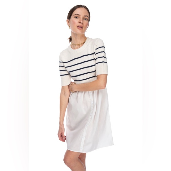 NWT B COLLECTION by BOBEAU SS mixed media dress size large - Picture 3 of 9